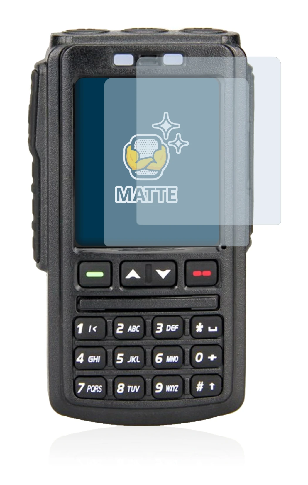 Immagine del dispositivo AnyTone BT-01 con un'ampia varietà di protezioni per lo schermo.