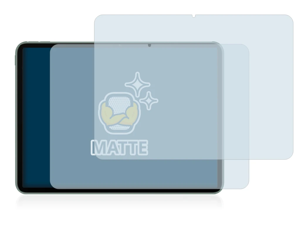 Immagine del dispositivo OnePlus Pad con un'ampia varietà di protezioni per lo schermo.