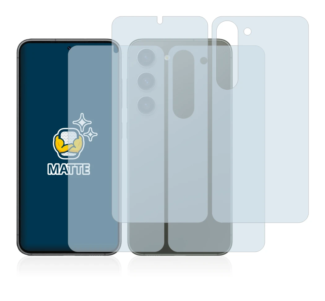Immagine del dispositivo Samsung Galaxy S23 Plus (Fronte+Retro) con un'ampia varietà di protezioni per lo schermo.