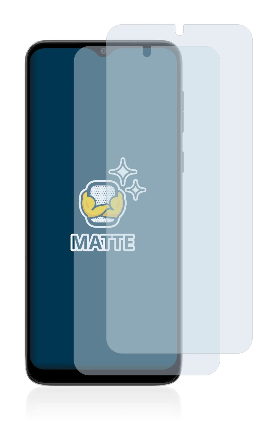 Immagine del dispositivo Motorola Moto E13 con un'ampia varietà di protezioni per lo schermo.