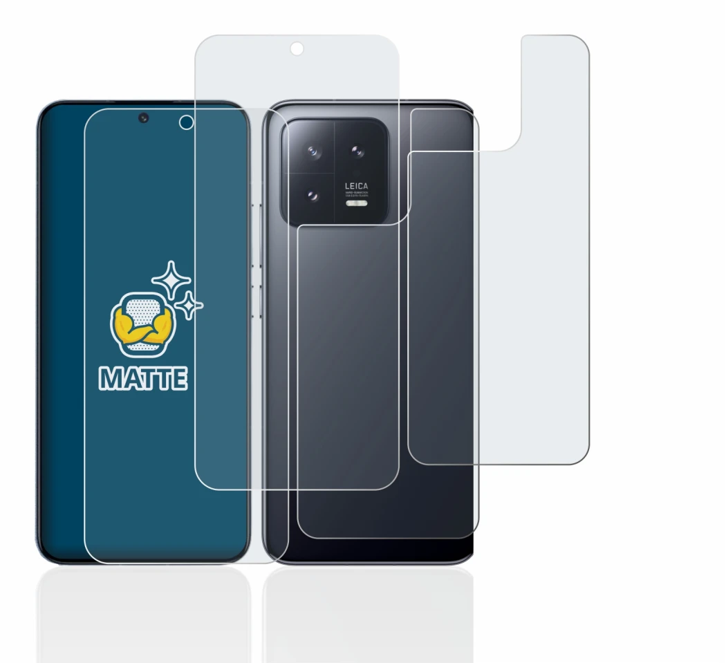 Immagine del dispositivo Xiaomi 13 (Fronte+Retro) con un'ampia varietà di protezioni per lo schermo.