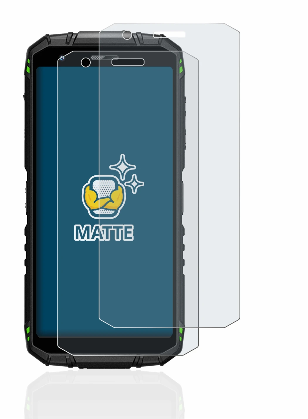 Immagine del dispositivo Doogee S41 Pro con un'ampia varietà di protezioni per lo schermo.