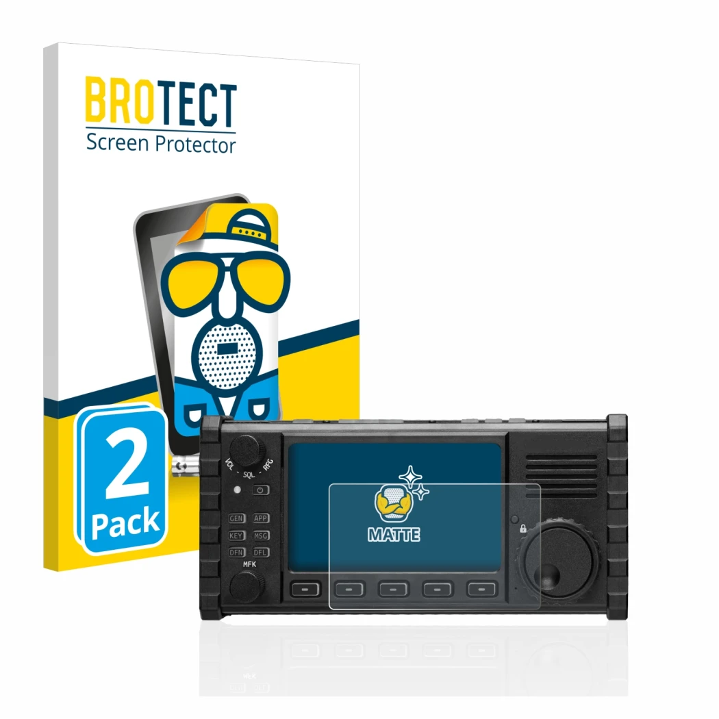 Parte frontale di una confezione del prodotto con il logo del marchio BROTECT. Accanto è raffigurato il dispositivo Xiegu X610