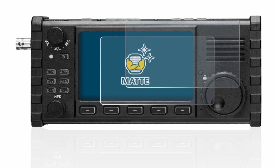 Immagine del dispositivo Xiegu X6100 HF-Transceiver con un'ampia varietà di protezioni per lo schermo.