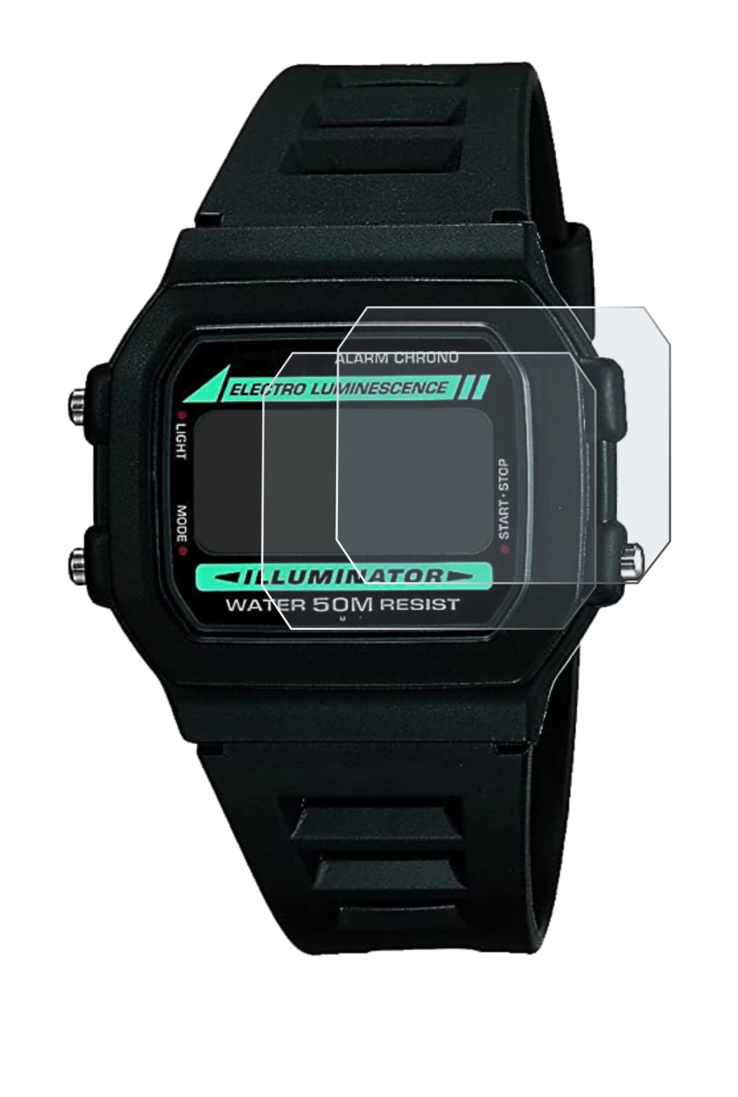 Immagine del dispositivo Casio W-86-1VQES con un'ampia varietà di protezioni per lo schermo.