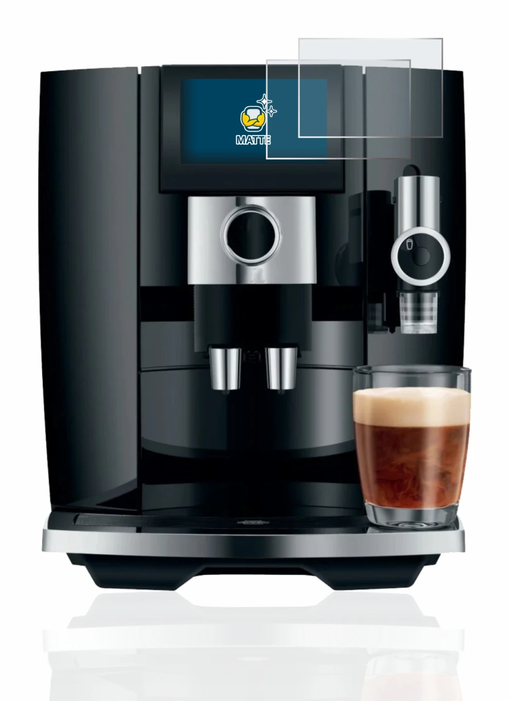 Immagine del dispositivo Jura J8 con un'ampia varietà di protezioni per lo schermo.