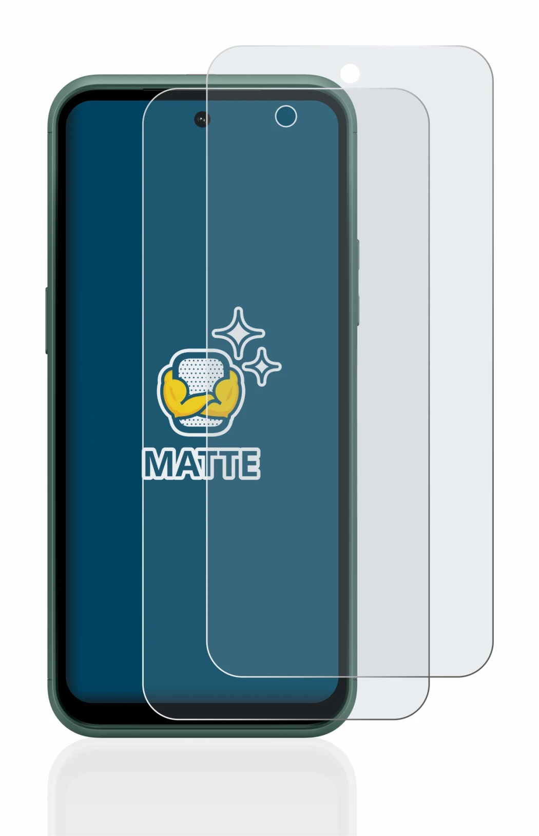 Immagine del dispositivo Nokia XR21 con un'ampia varietà di protezioni per lo schermo.