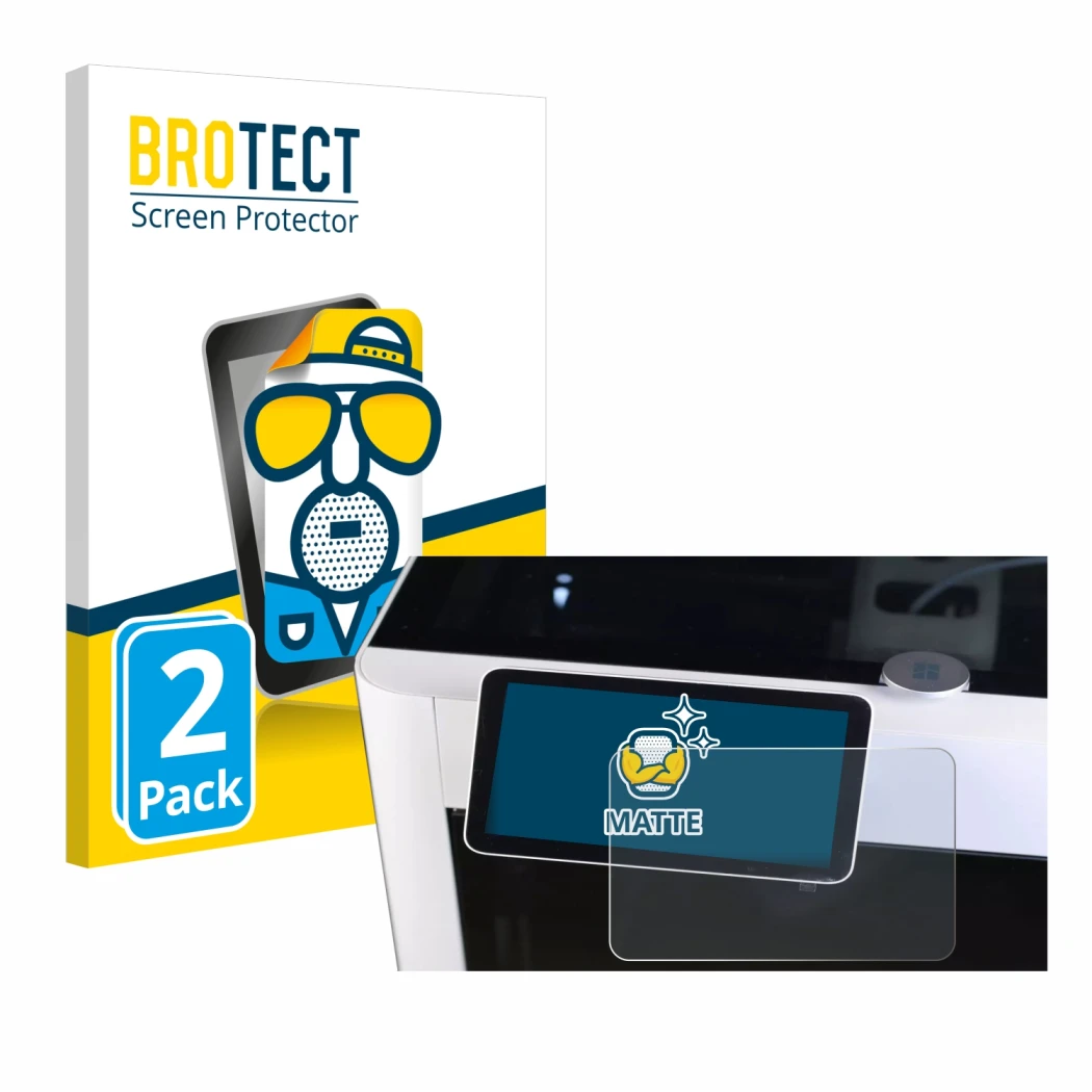 Parte frontale di una confezione del prodotto con il logo del marchio BROTECT. Accanto è raffigurato il dispositivo Bambu Lab