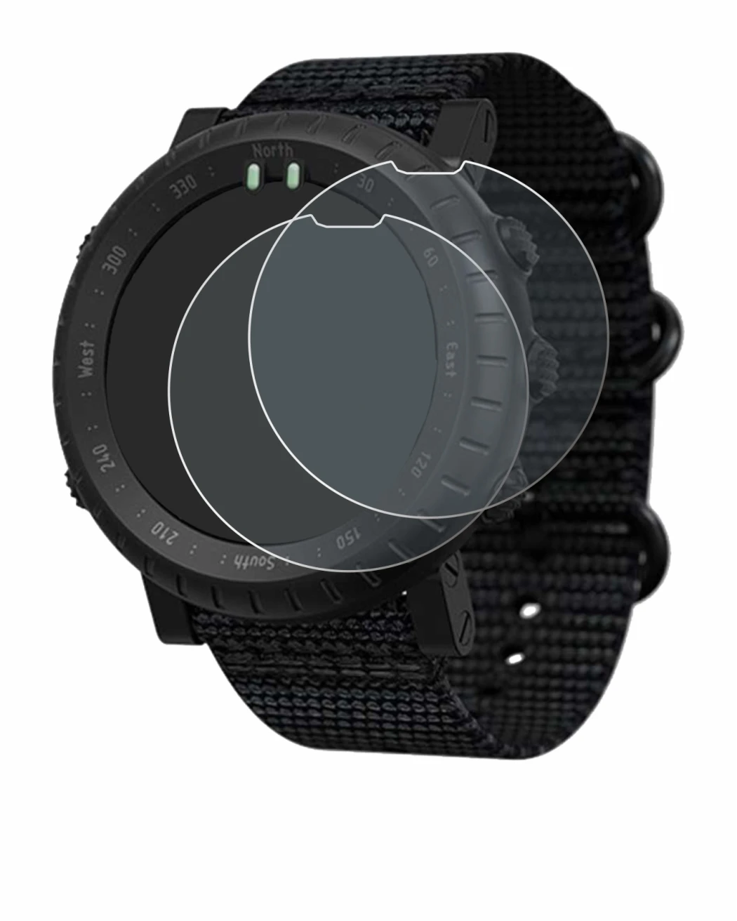 Immagine del dispositivo Suunto Core Alpha con un'ampia varietà di protezioni per lo schermo.