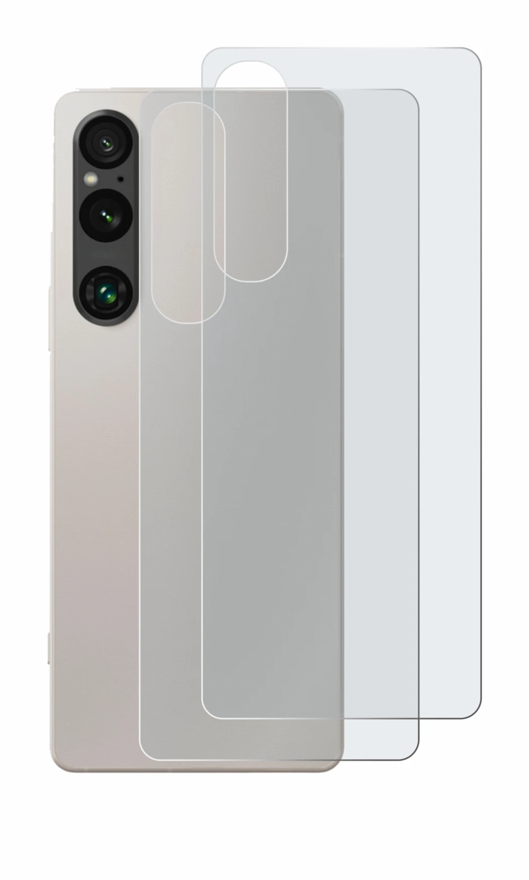 Immagine del dispositivo Sony Xperia 1 V (Posteriore) con un'ampia varietà di protezioni per lo schermo.