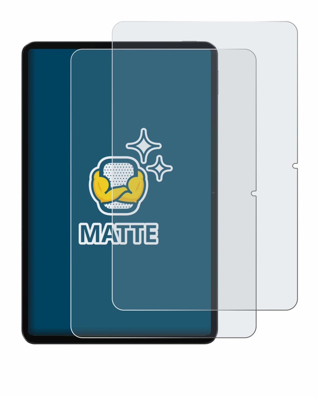 Immagine del dispositivo Xiaomi Pad 6 con un'ampia varietà di protezioni per lo schermo.