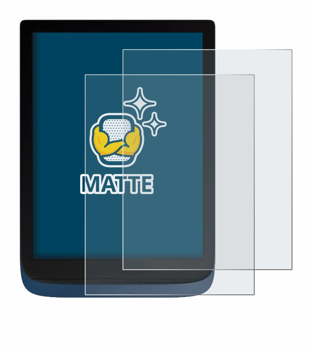 Immagine del dispositivo Vivlio InkPad 3 con un'ampia varietà di protezioni per lo schermo.