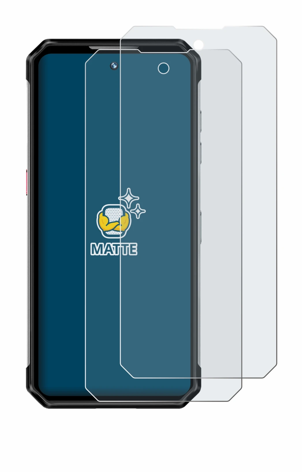 Immagine del dispositivo Oukitel WP21 Ultra con un'ampia varietà di protezioni per lo schermo.