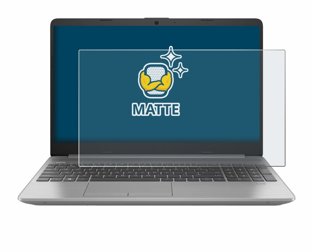Immagine del dispositivo HP 250 G9 con un'ampia varietà di protezioni per lo schermo.