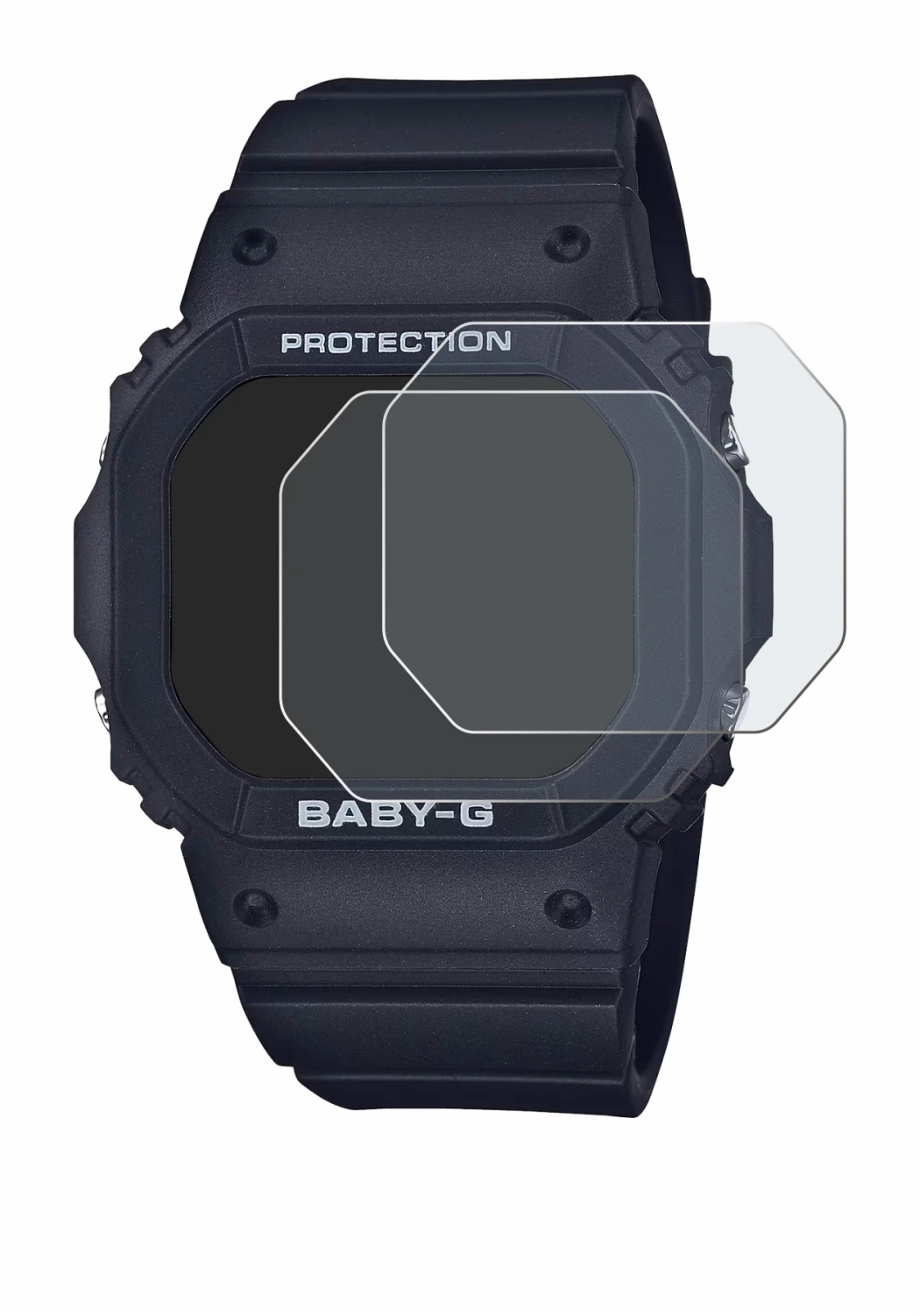 Immagine del dispositivo Casio Baby-G BGD-565 con un'ampia varietà di protezioni per lo schermo.