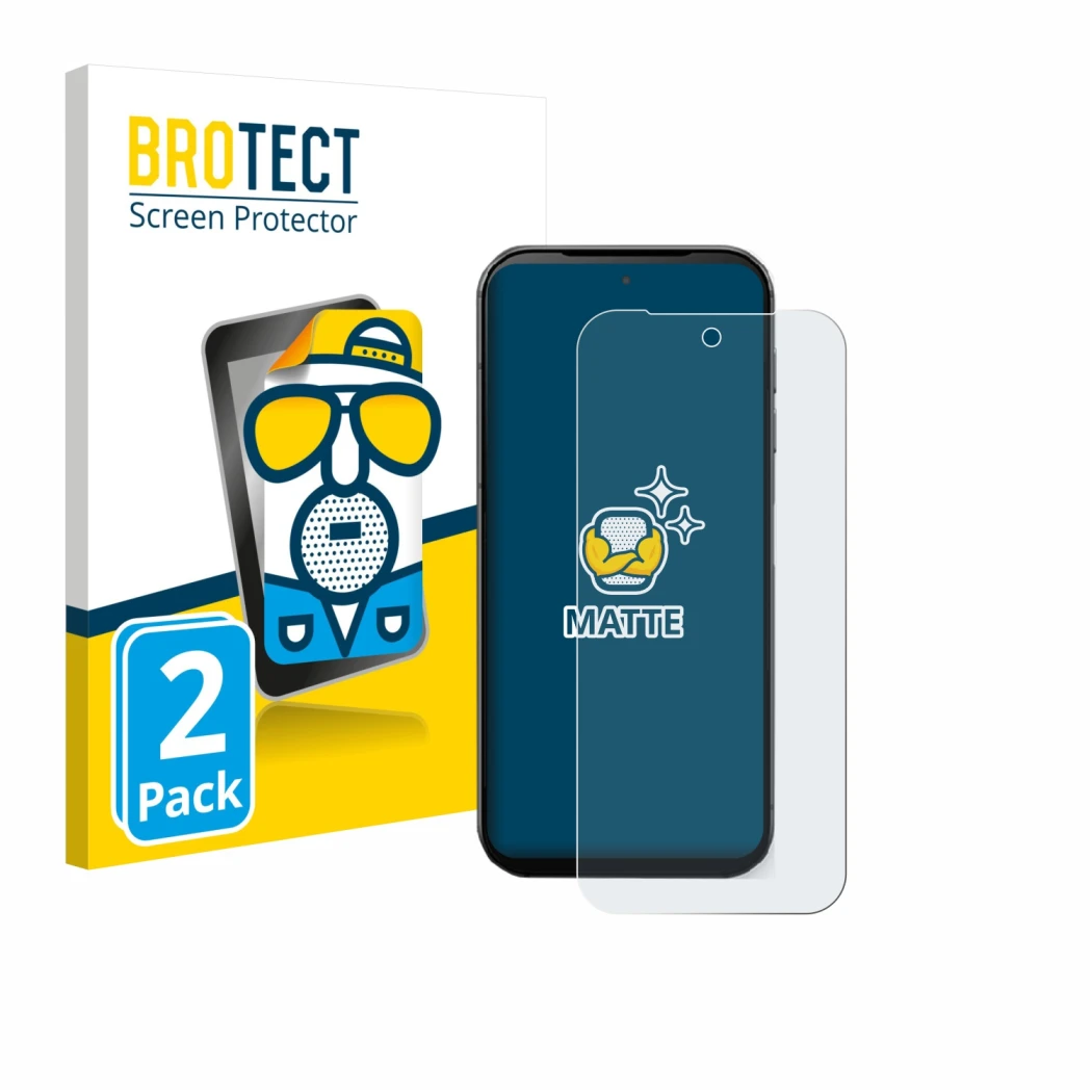 Parte frontale di una confezione del prodotto con il logo del marchio BROTECT. Accanto è raffigurato il dispositivo Fairphone 