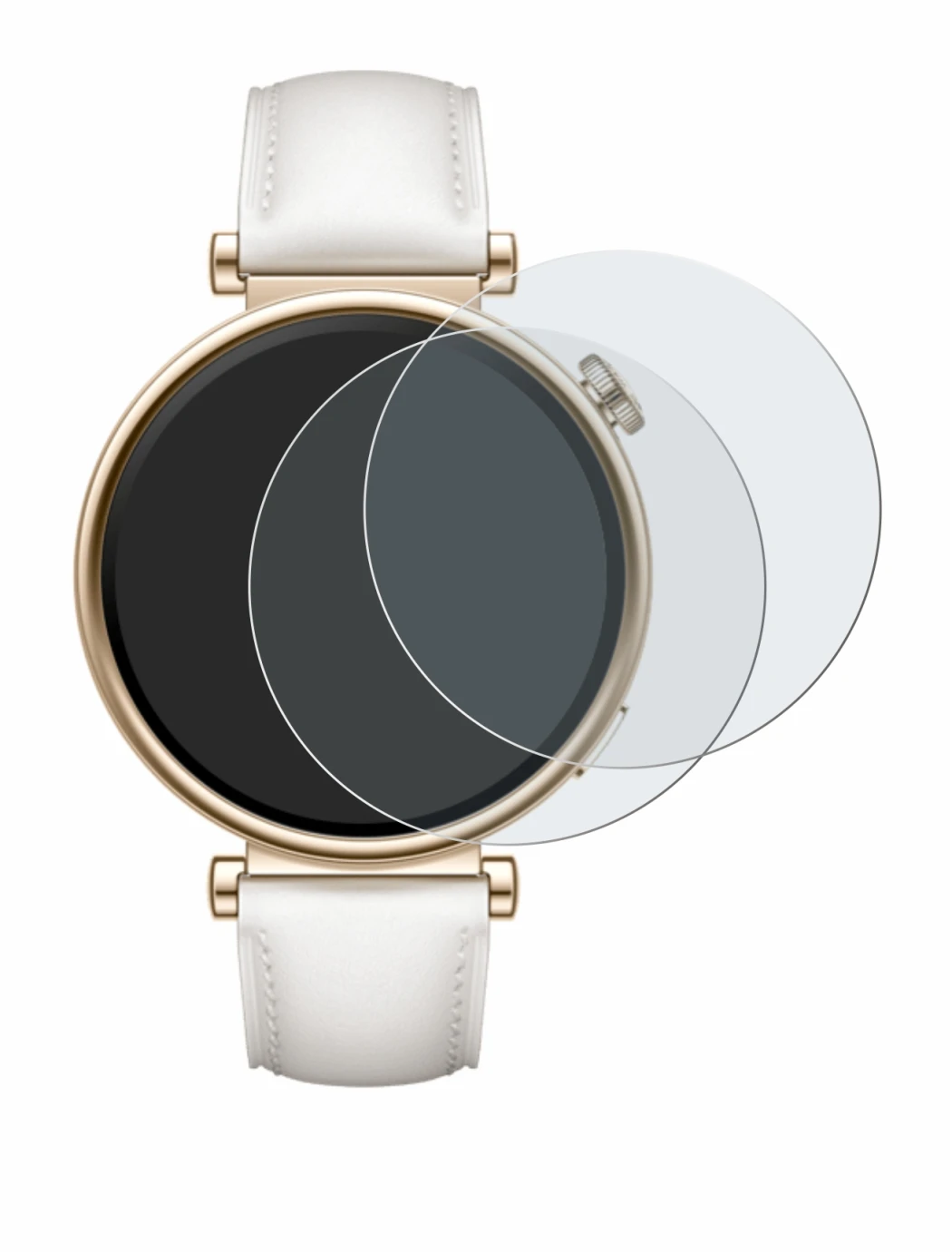 Immagine del dispositivo Huawei Watch GT 4 (41mm) con un'ampia varietà di protezioni per lo schermo.