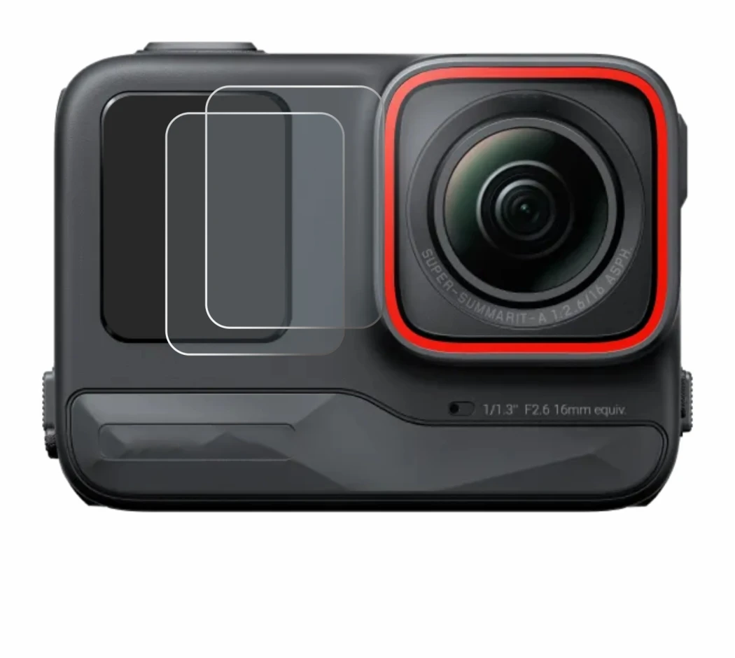 Immagine del dispositivo Insta360 Ace Pro (Fronte Display) con un'ampia varietà di protezioni per lo schermo.