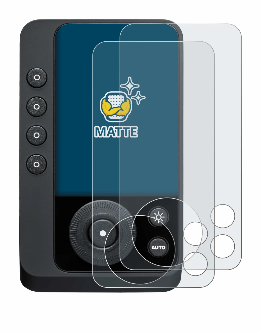 Immagine del dispositivo Profoto Connect Pro con un'ampia varietà di protezioni per lo schermo.