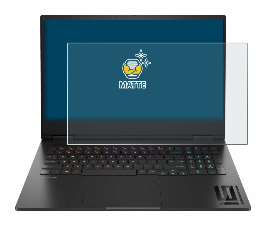 Immagine del dispositivo HP Omen 16 2024 con un'ampia varietà di protezioni per lo schermo.