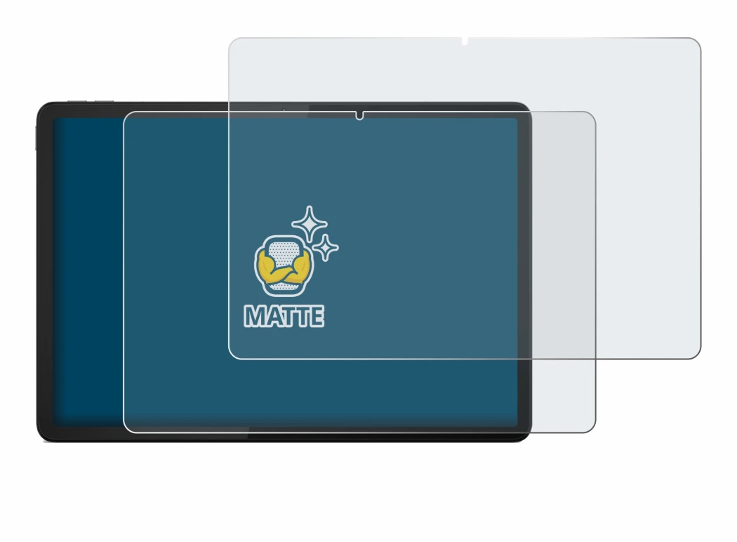 Immagine del dispositivo Lenovo Tab M11 con un'ampia varietà di protezioni per lo schermo.