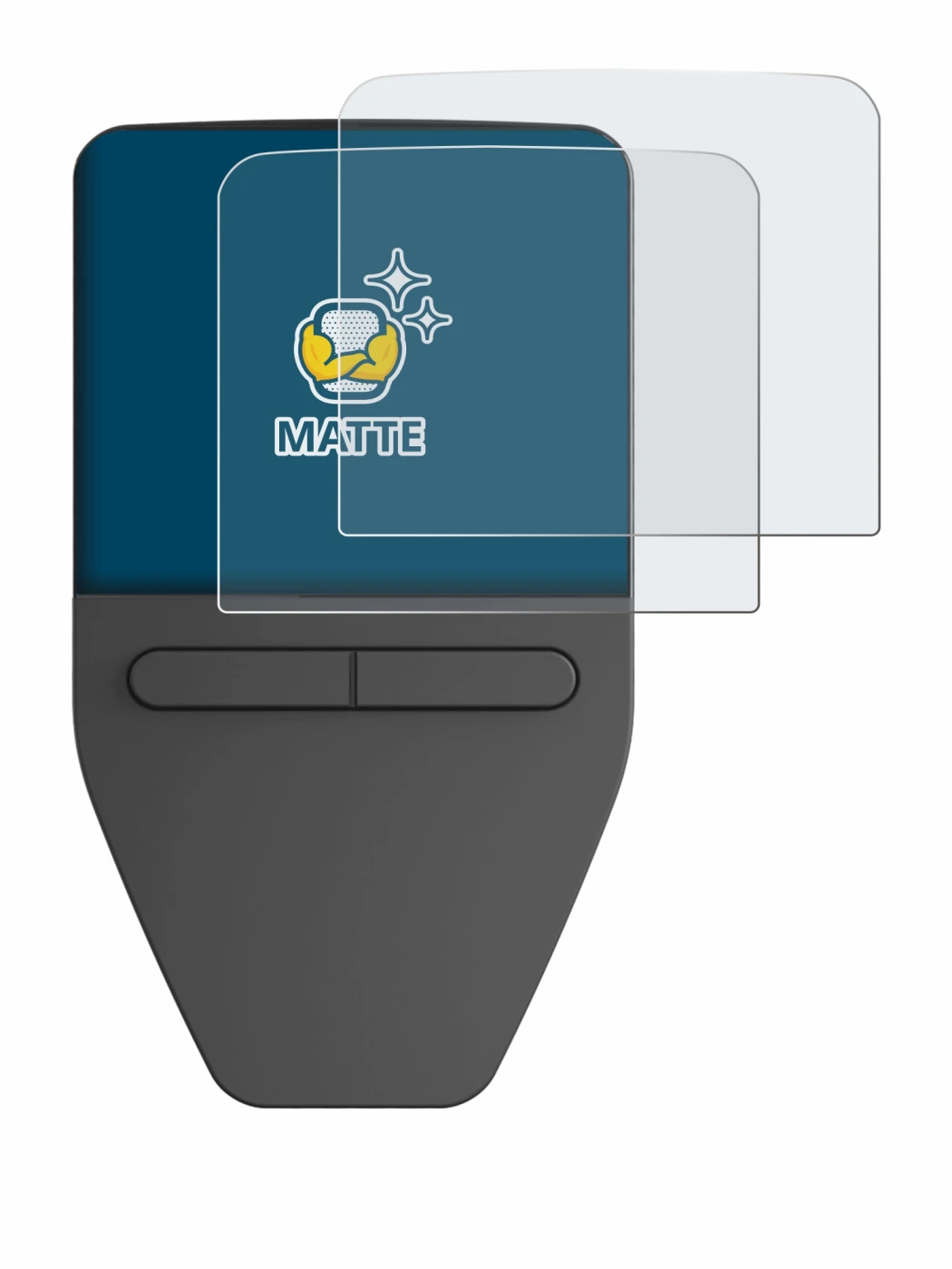 Immagine del dispositivo Trezor Safe 3 con un'ampia varietà di protezioni per lo schermo.