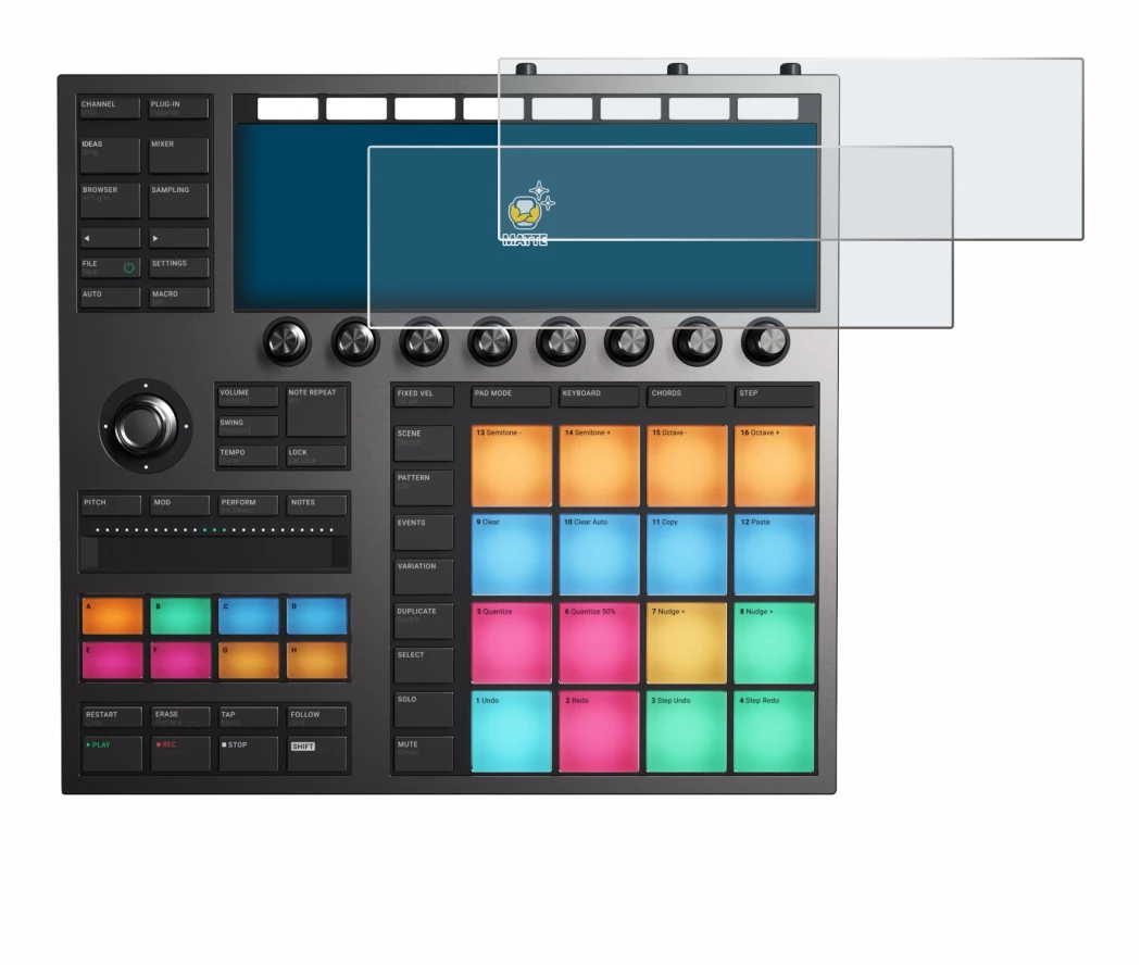 Immagine del dispositivo Native Instruments Maschine + con un'ampia varietà di protezioni per lo schermo.