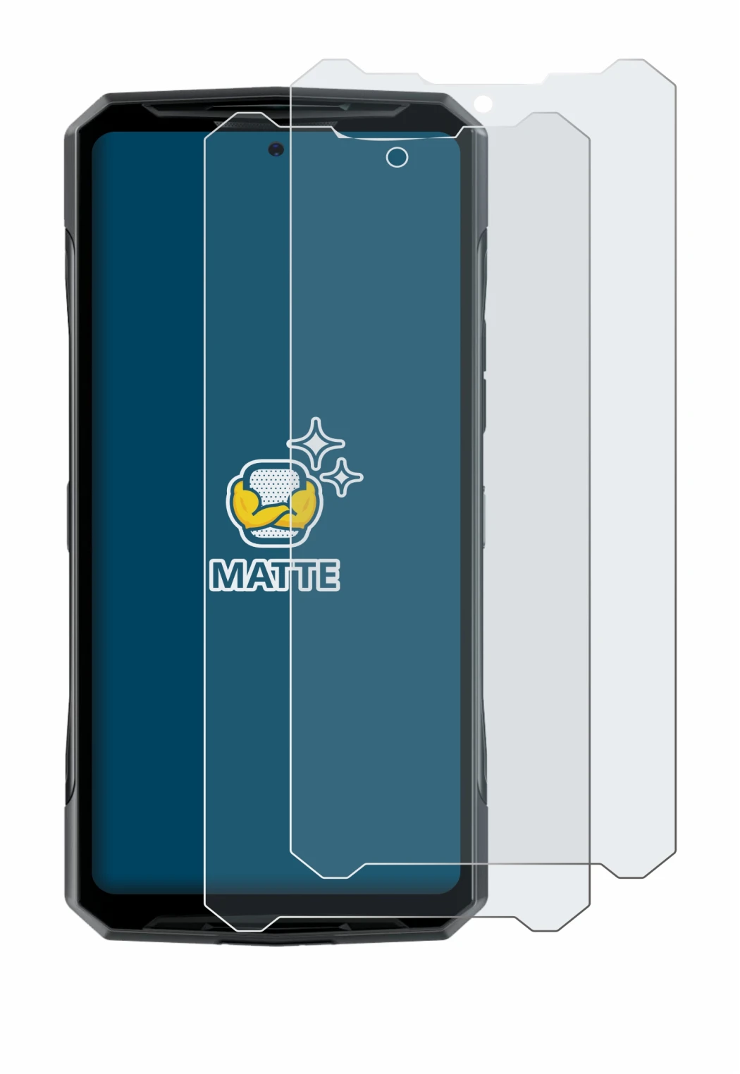 Immagine del dispositivo Doogee DK10 con un'ampia varietà di protezioni per lo schermo.