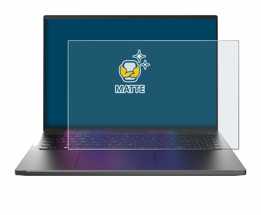 Immagine del dispositivo Acer Swift Go 16 con un'ampia varietà di protezioni per lo schermo.