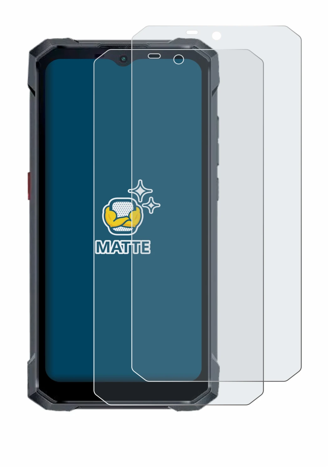 Immagine del dispositivo Hotwav W11 con un'ampia varietà di protezioni per lo schermo.