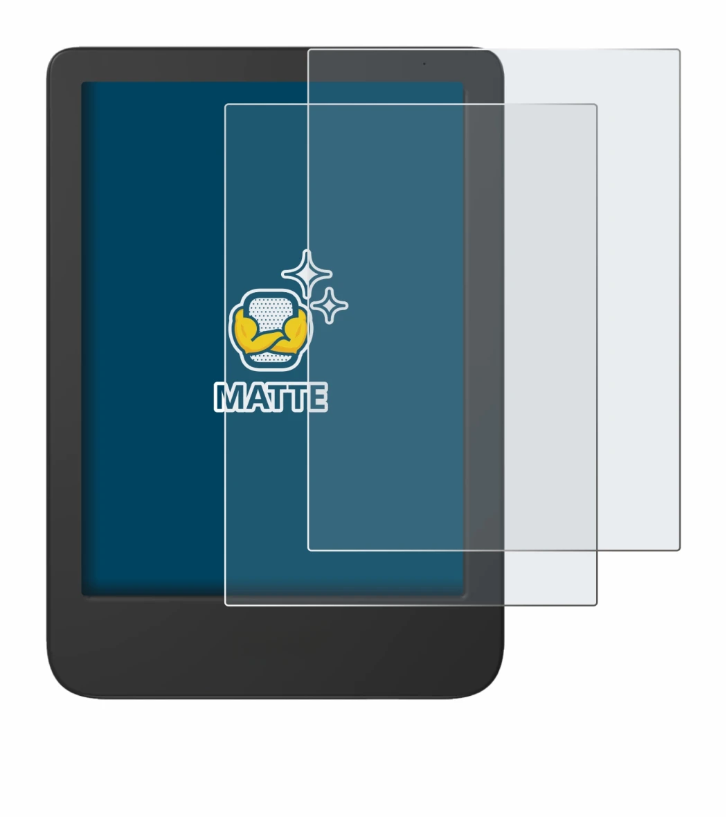 Immagine del dispositivo Tolino Shine 5 Color 2024 con un'ampia varietà di protezioni per lo schermo.