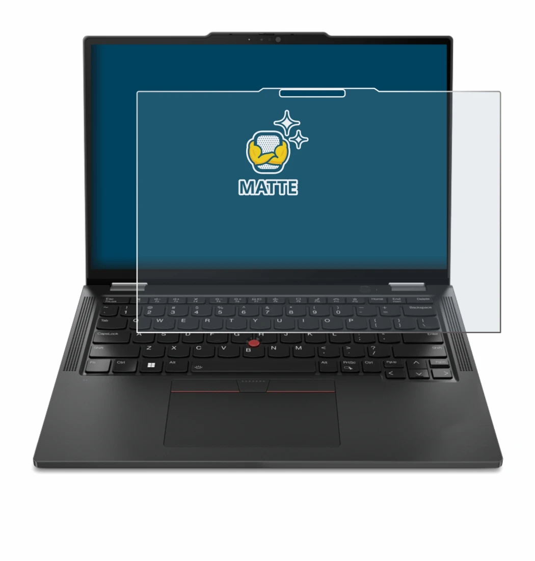 Immagine del dispositivo Lenovo ThinkPad X13 2-in-1 Gen 5 con un'ampia varietà di protezioni per lo schermo.