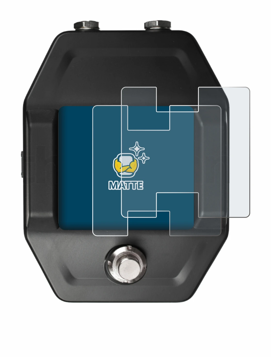 Immagine del dispositivo Shure GLXD16+ con un'ampia varietà di protezioni per lo schermo.