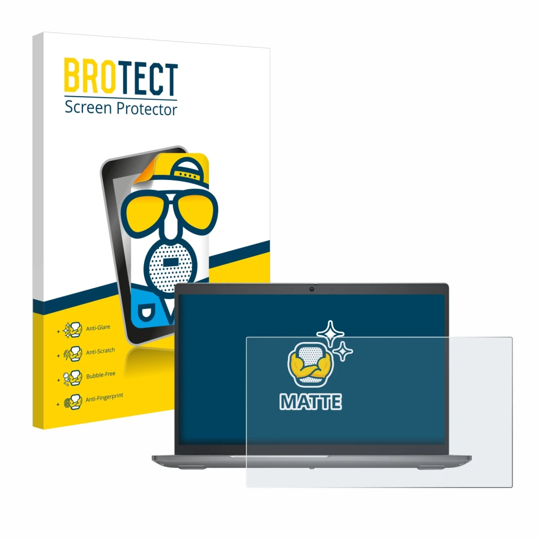 Parte frontale di una confezione del prodotto con il logo del marchio BROTECT. Accanto è raffigurato il dispositivo Dell Preci