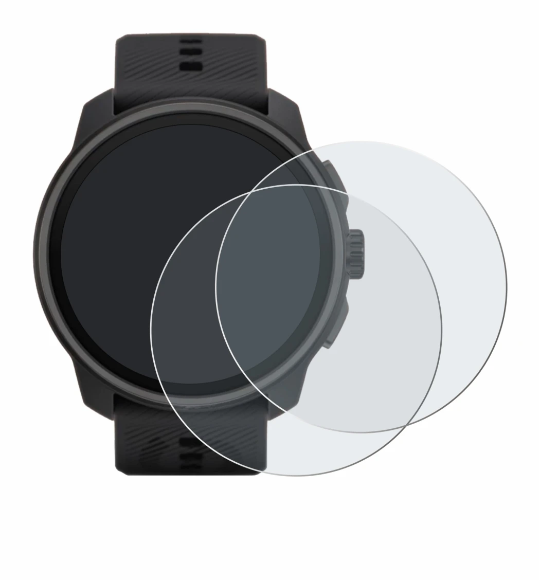 Immagine del dispositivo Suunto Race S con un'ampia varietà di protezioni per lo schermo.