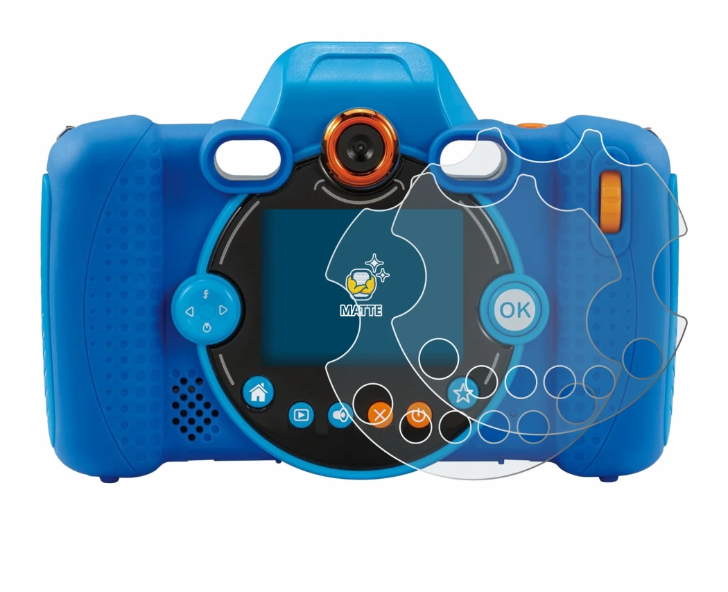 Immagine del dispositivo Vtech Kidizoom Duo FX con un'ampia varietà di protezioni per lo schermo.