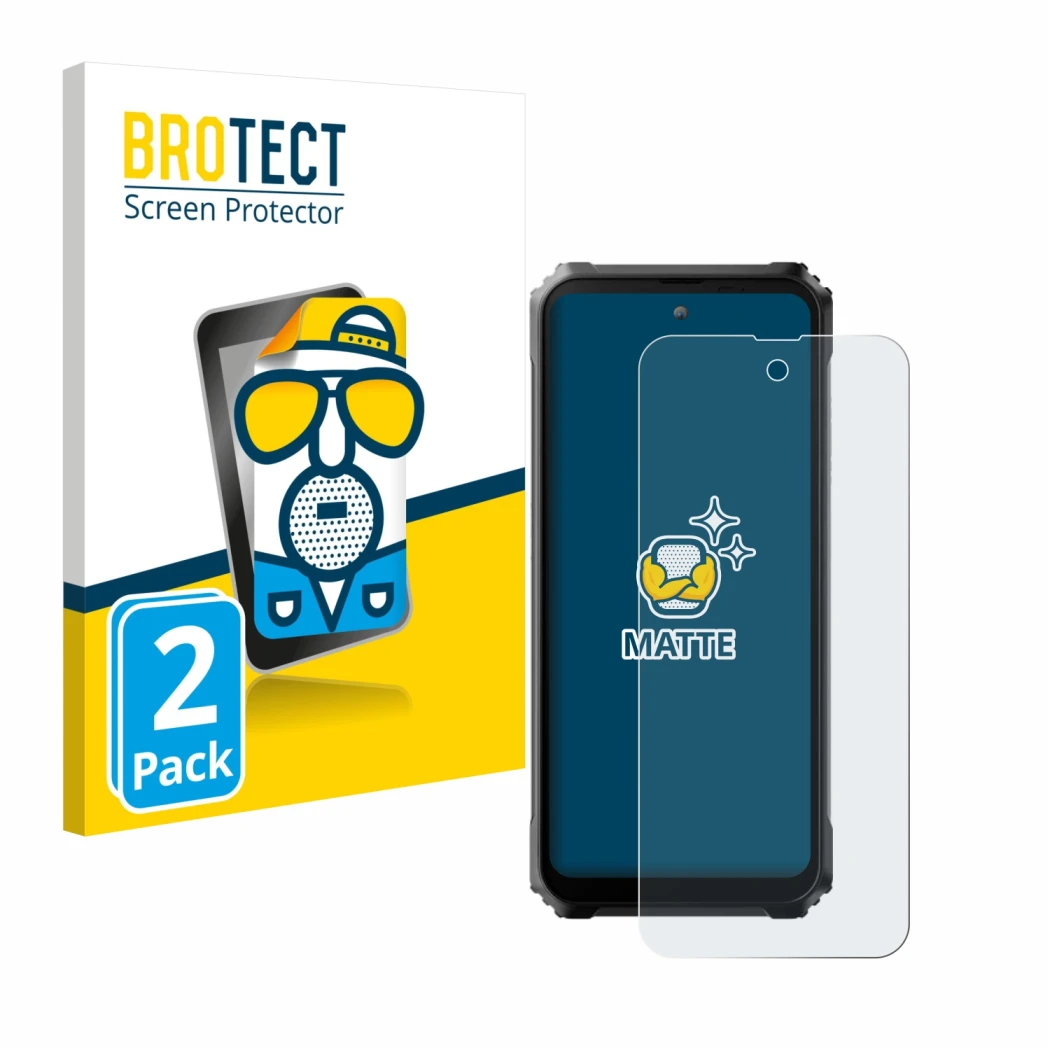 Parte frontale di una confezione del prodotto con il logo del marchio BROTECT. Accanto è raffigurato il dispositivo Blackview 