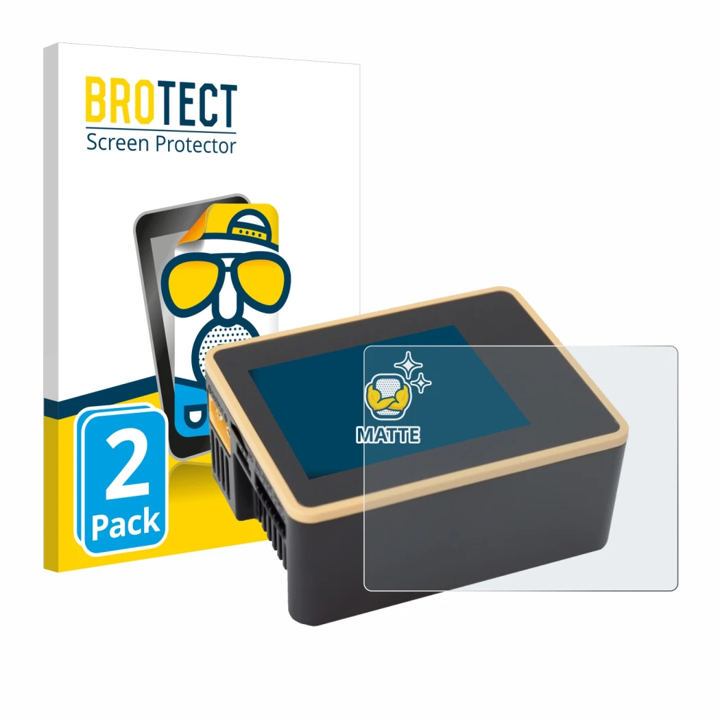 Parte frontale di una confezione del prodotto con il logo del marchio BROTECT. Accanto è raffigurato il dispositivo Junsi iCha