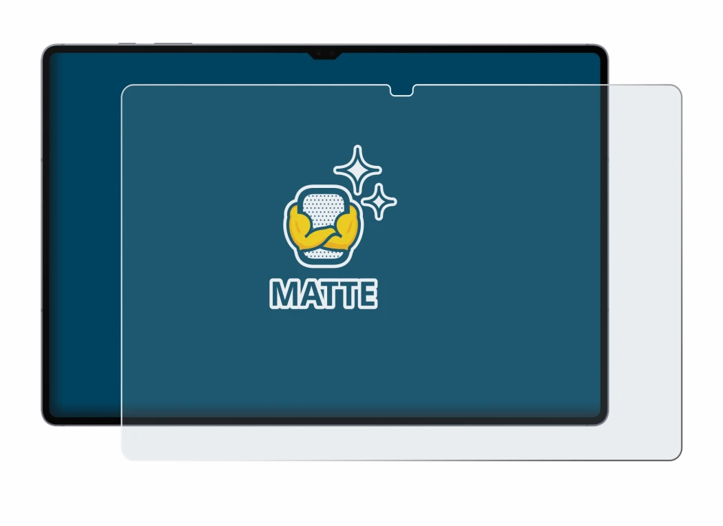 Immagine del dispositivo Samsung Galaxy Tab S10 Ultra WiFi con un'ampia varietà di protezioni per lo schermo.