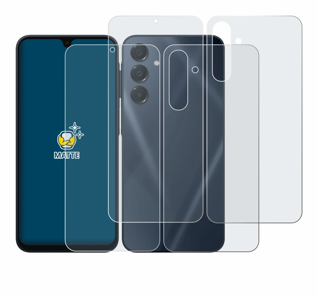 Immagine del dispositivo Samsung Galaxy A16 5G (Fronte+Retro) con un'ampia varietà di protezioni per lo schermo.