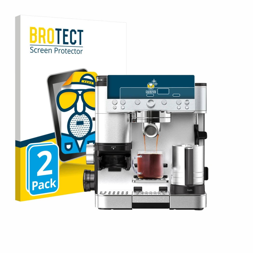 Parte frontale di una confezione del prodotto con il logo del marchio BROTECT. Accanto è raffigurato il dispositivo Ninja Luxe