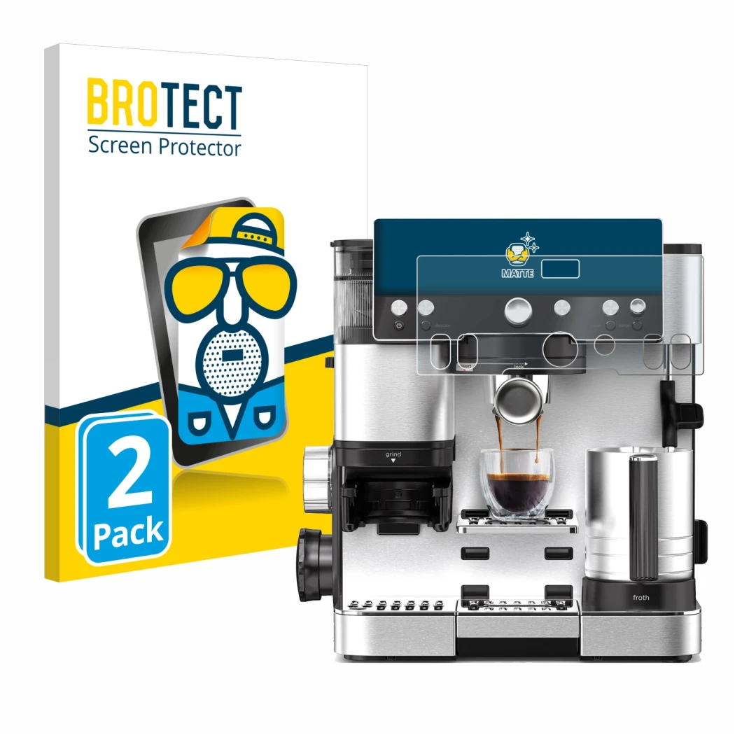 Parte frontale di una confezione del prodotto con il logo del marchio BROTECT. Accanto è raffigurato il dispositivo Ninja Luxe