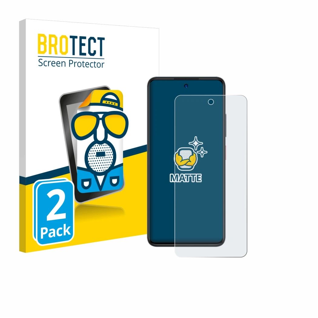 Parte frontale di una confezione del prodotto con il logo del marchio BROTECT. Accanto è raffigurato il dispositivo ZTE Blade