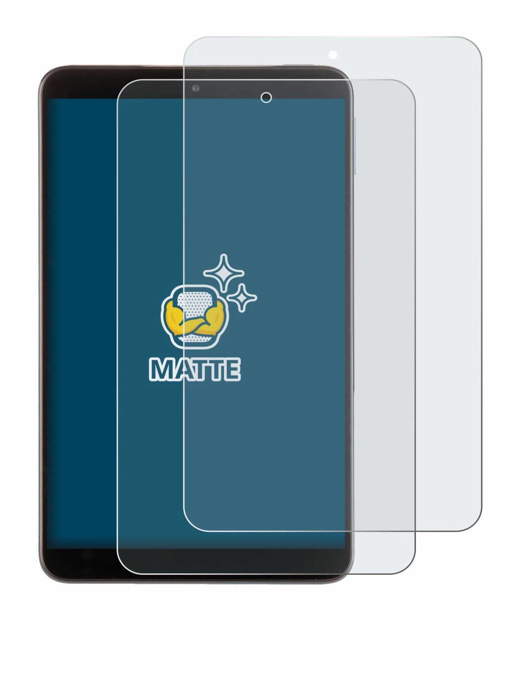 Immagine del dispositivo Nokia T10 (ritratto) con un'ampia varietà di protezioni per lo schermo.