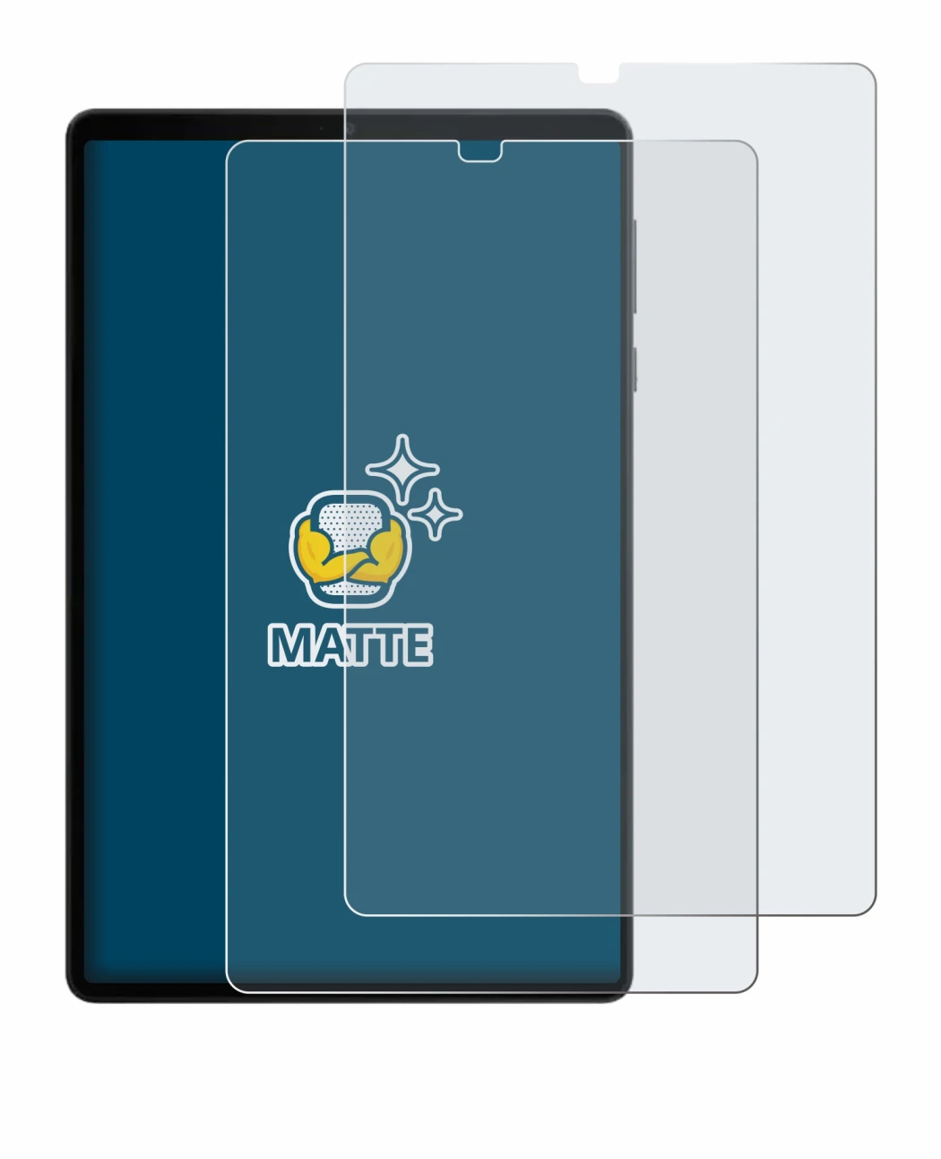 Immagine del dispositivo Lenovo Legion Tab Gen 3 con un'ampia varietà di protezioni per lo schermo.