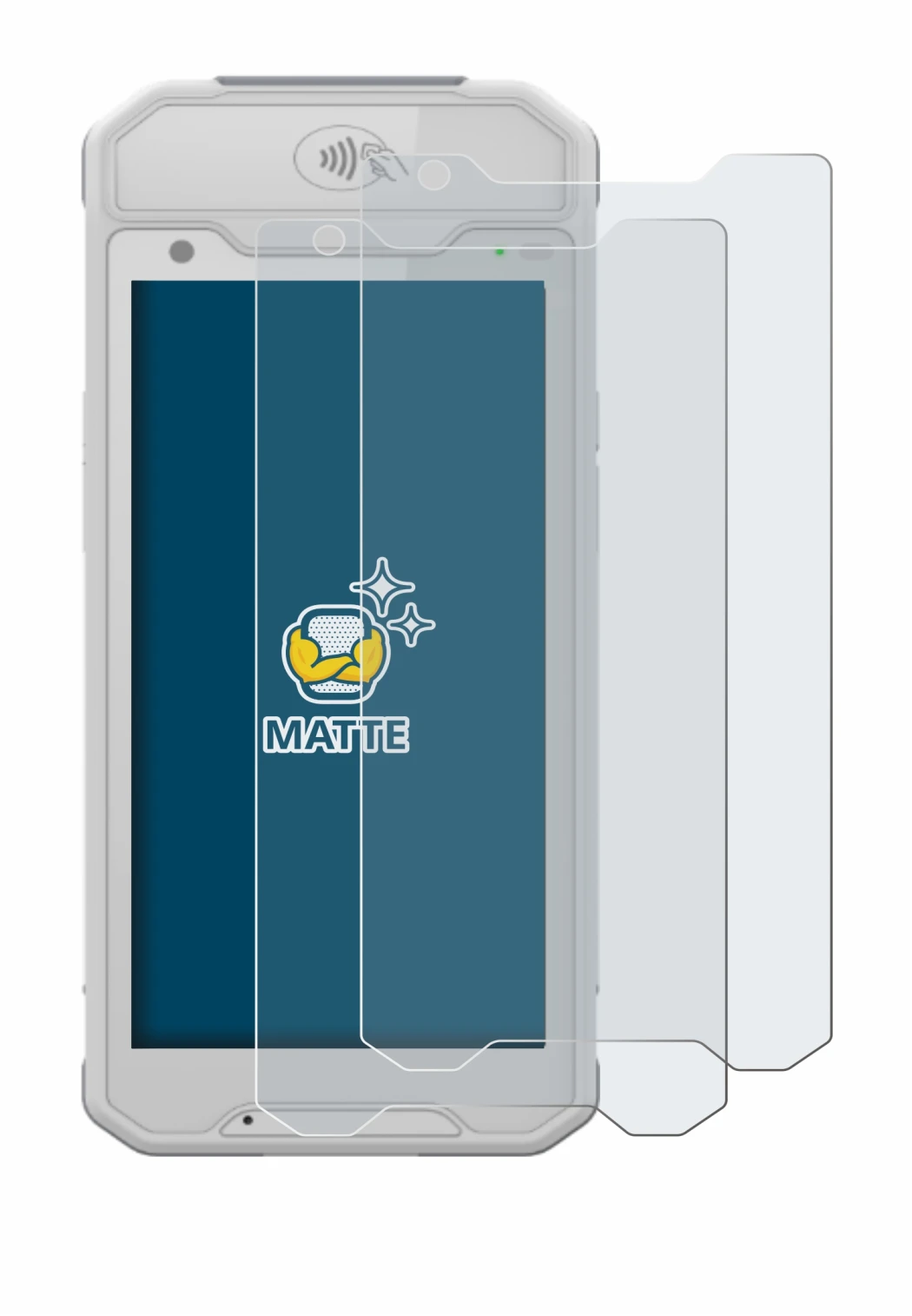 Immagine del dispositivo Dojo Pocket con un'ampia varietà di protezioni per lo schermo.