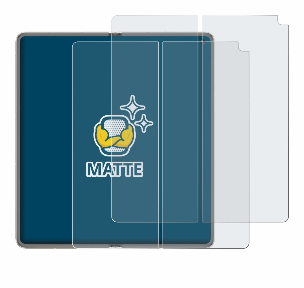 Immagine del dispositivo Huawei Mate X6 (Display interno) con un'ampia varietà di protezioni per lo schermo.