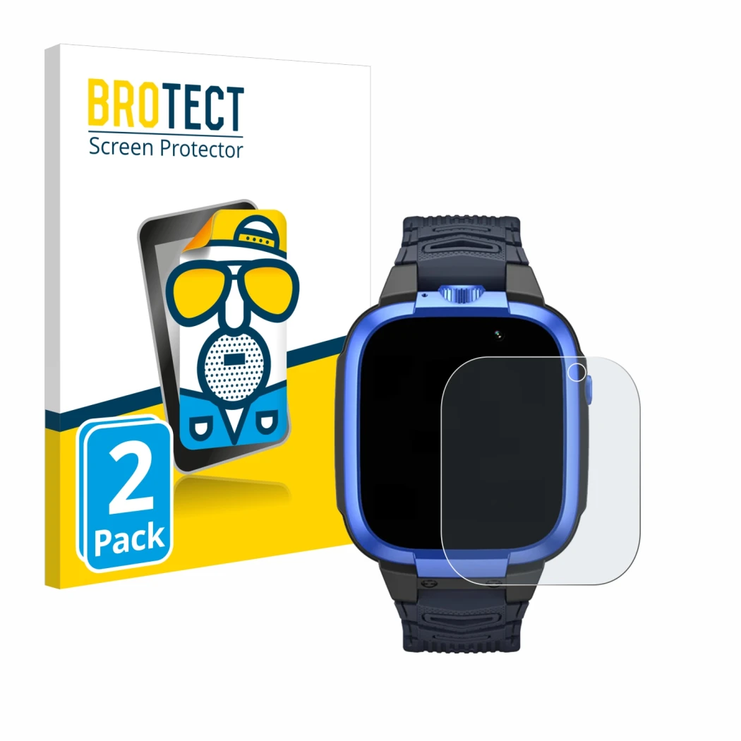 Parte frontale di una confezione del prodotto con il logo del marchio BROTECT. Accanto è raffigurato il dispositivo Xiaomi Mib