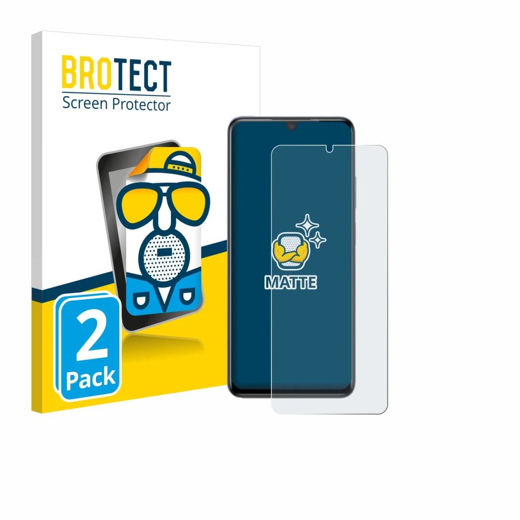 Parte frontale di una confezione del prodotto con il logo del marchio BROTECT. Accanto è raffigurato il dispositivo ZTE Blade 