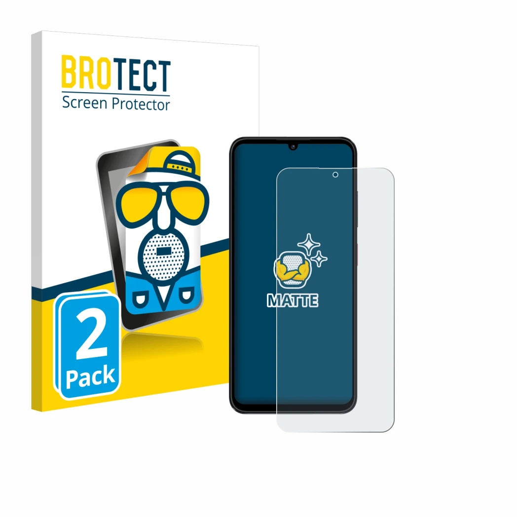 Parte frontale di una confezione del prodotto con il logo del marchio BROTECT. Accanto è raffigurato il dispositivo ZTE Blade 